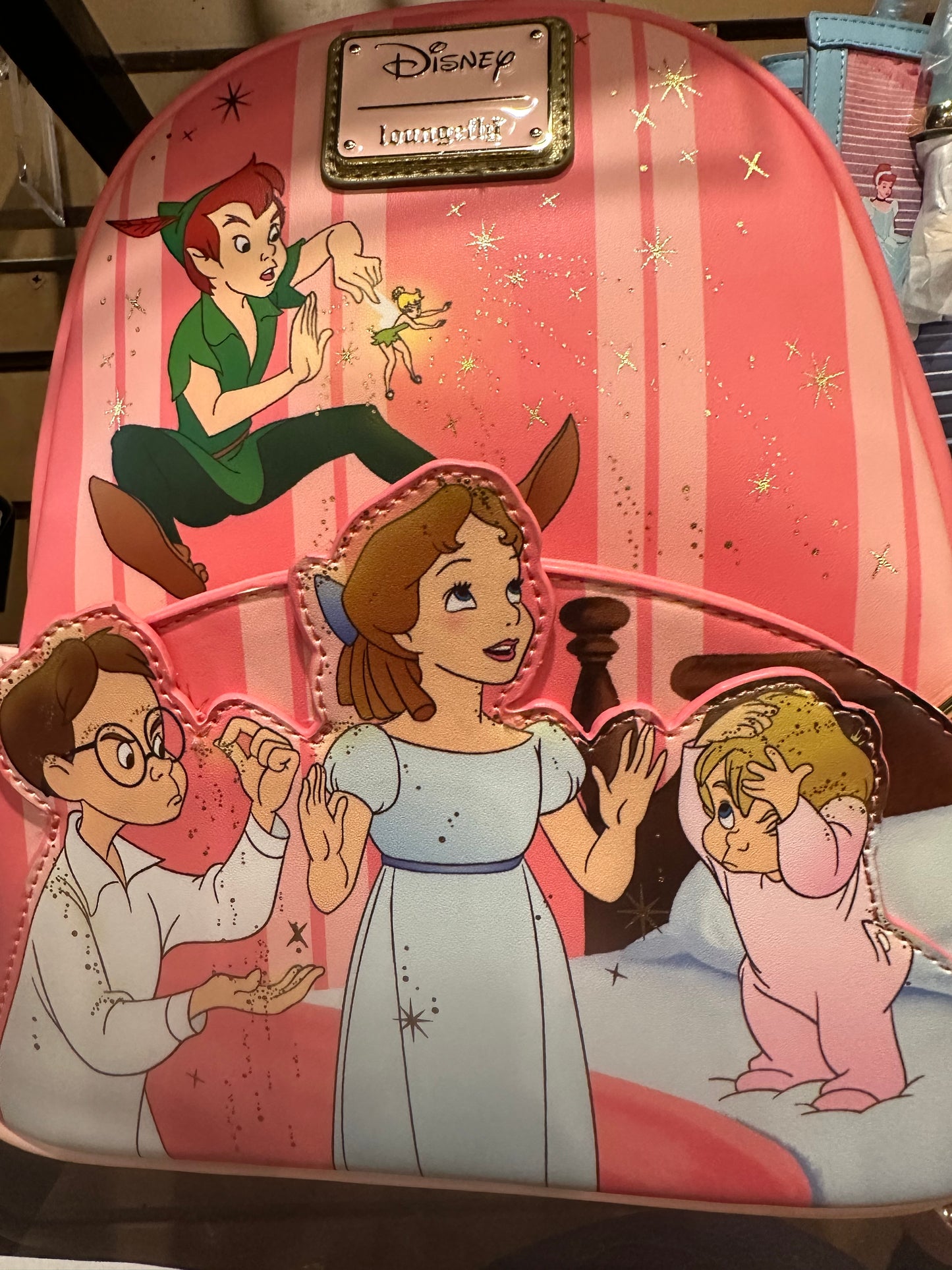 Pink Peter Pan LoungeFly 70th Anniversary Backpack