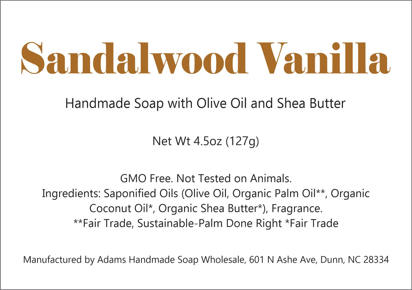 Handmade Sandalwood Vanilla Goat Milk Soap