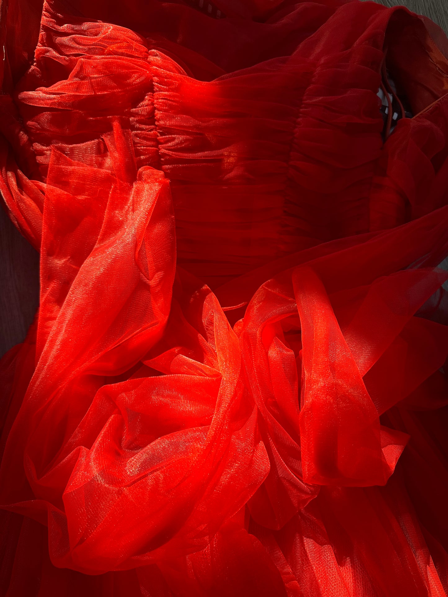 1950s Elegant Red Party Gown