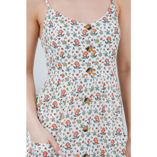 Pretty Delicate Mushroom Maxi Dress
