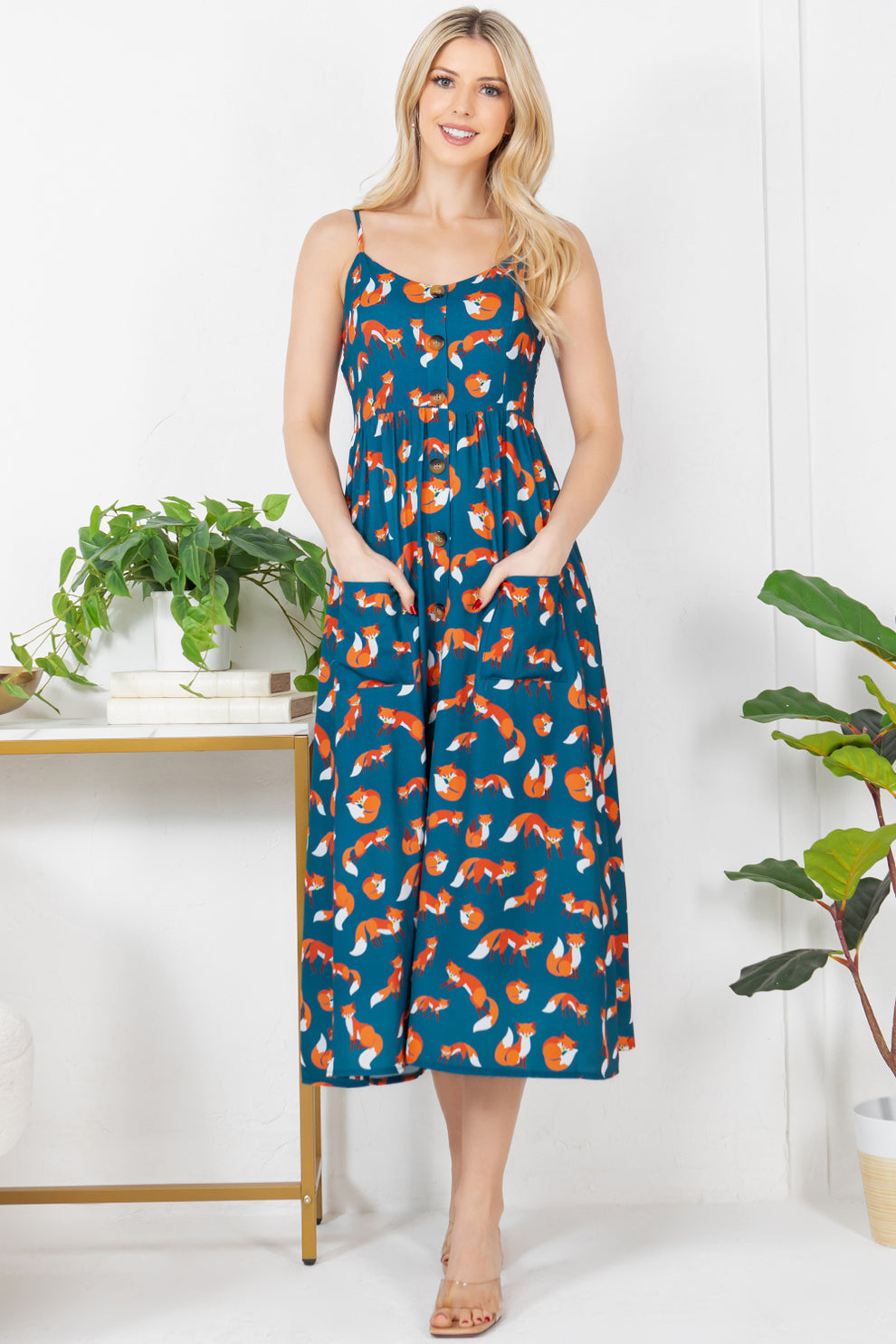 The Baby Fox Print Maxi Dress