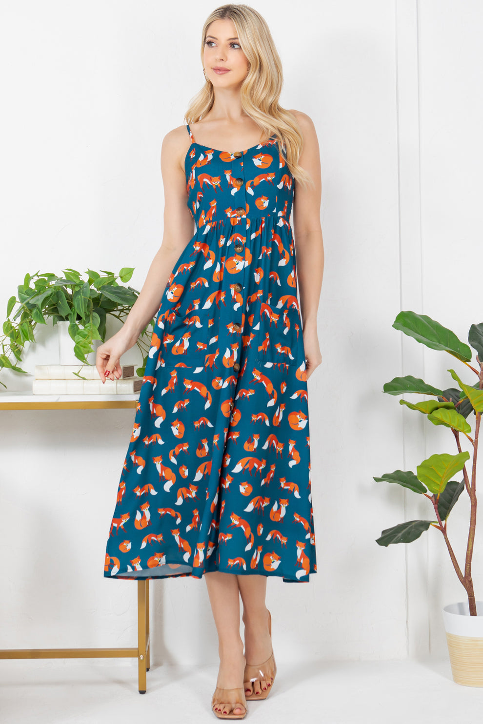 The Baby Fox Print Maxi Dress