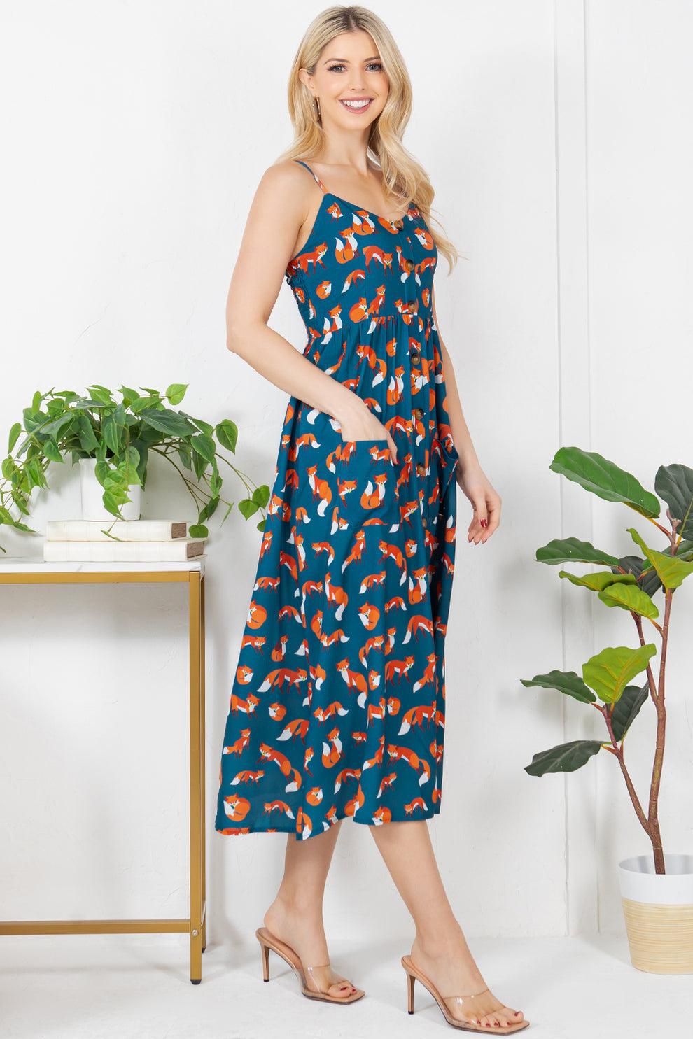 The Baby Fox Print Maxi Dress