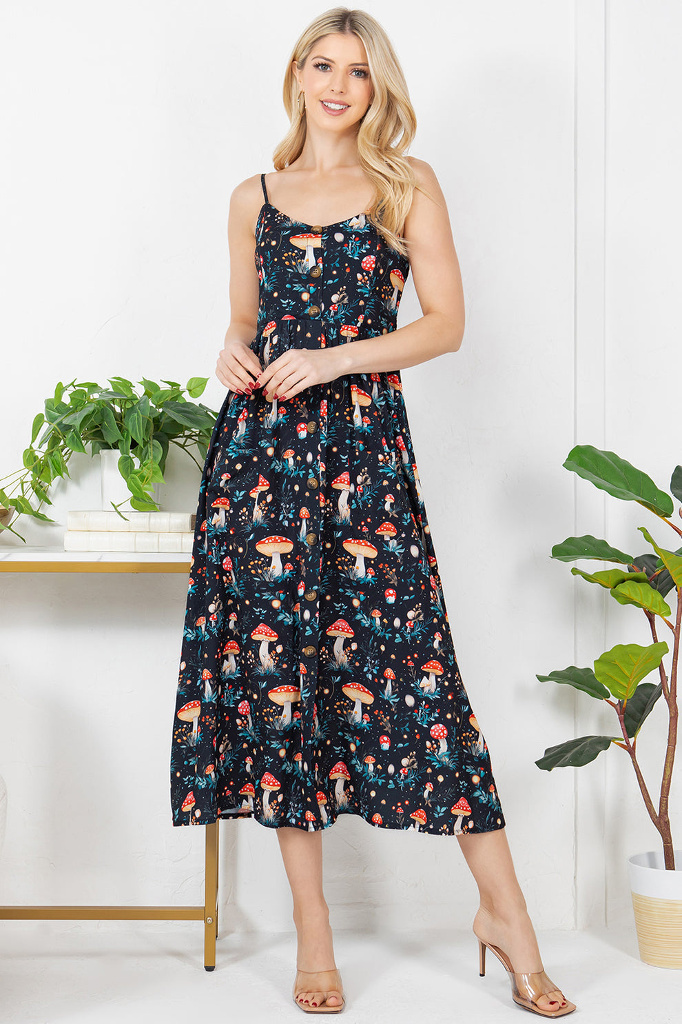 The Garden of Mushrooom Print Dress