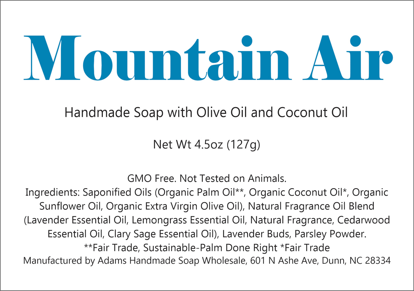Handmade Mountain Air Goat Milk Soap
