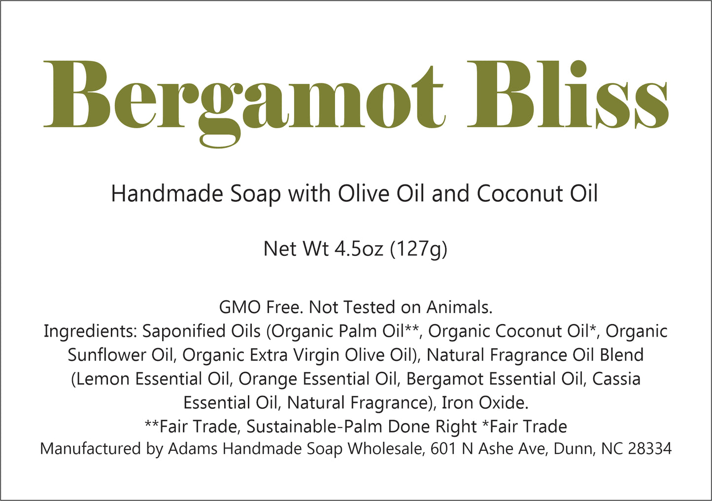 Handmade “Bergamot Bliss” Goat Milk Soap