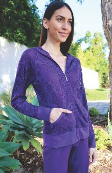 Pretty Purple Paisley- Imprint Jacket with Hood