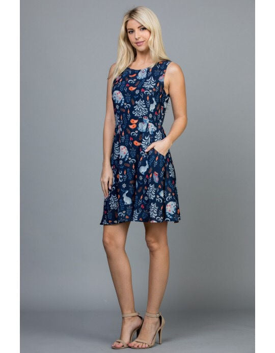 Pretty Woodland Animal Print Dress!