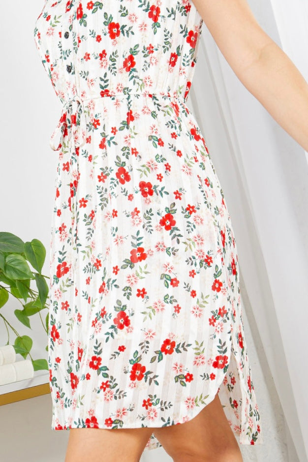 White Floral Dress With Sparkle