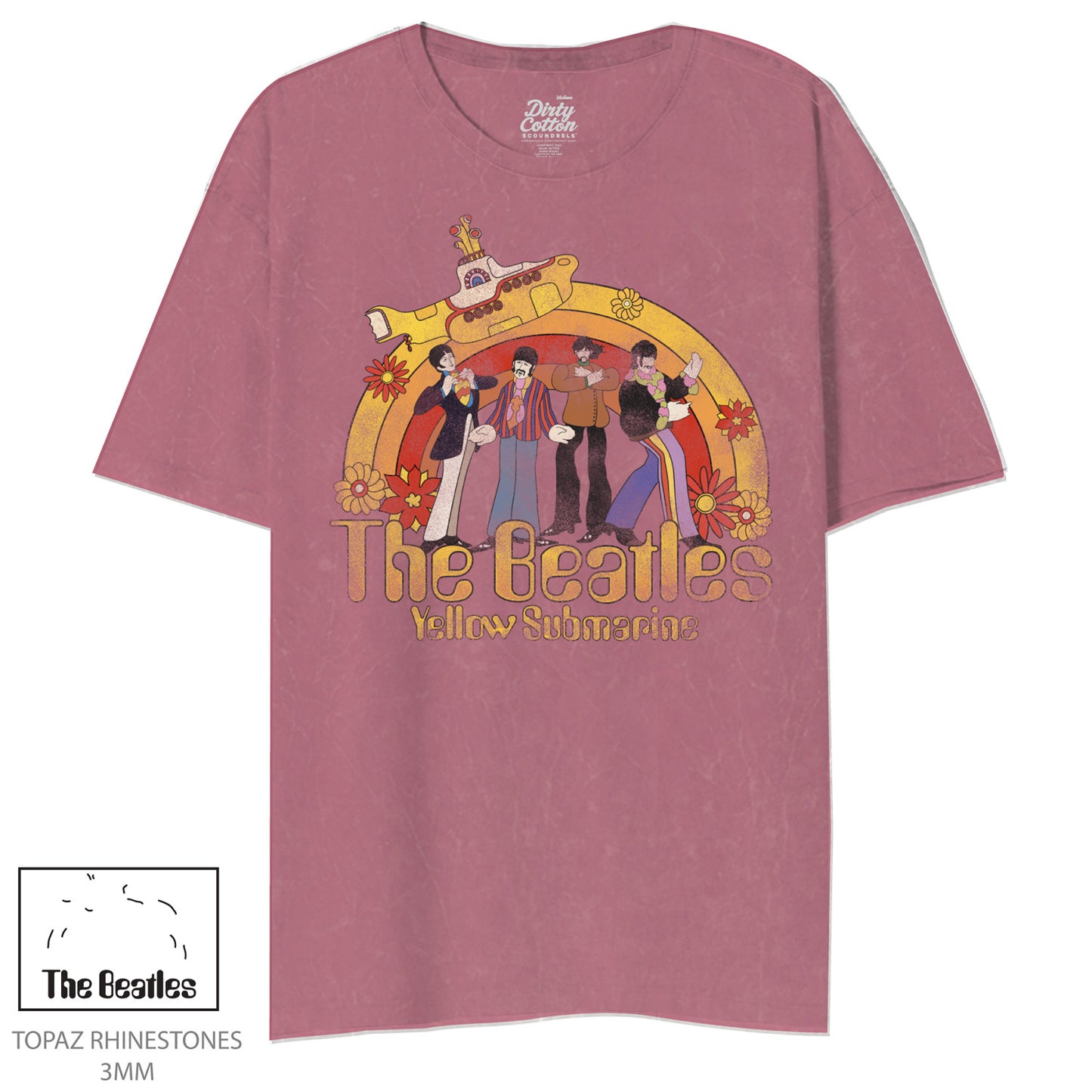 The Beatles w/Bling Yellow Submarine T shirt (Rose color)
