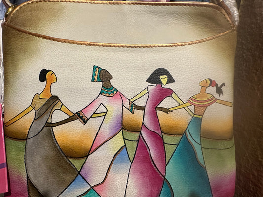 Hand Painted -Leather-“Ladies Of the World”Handbag