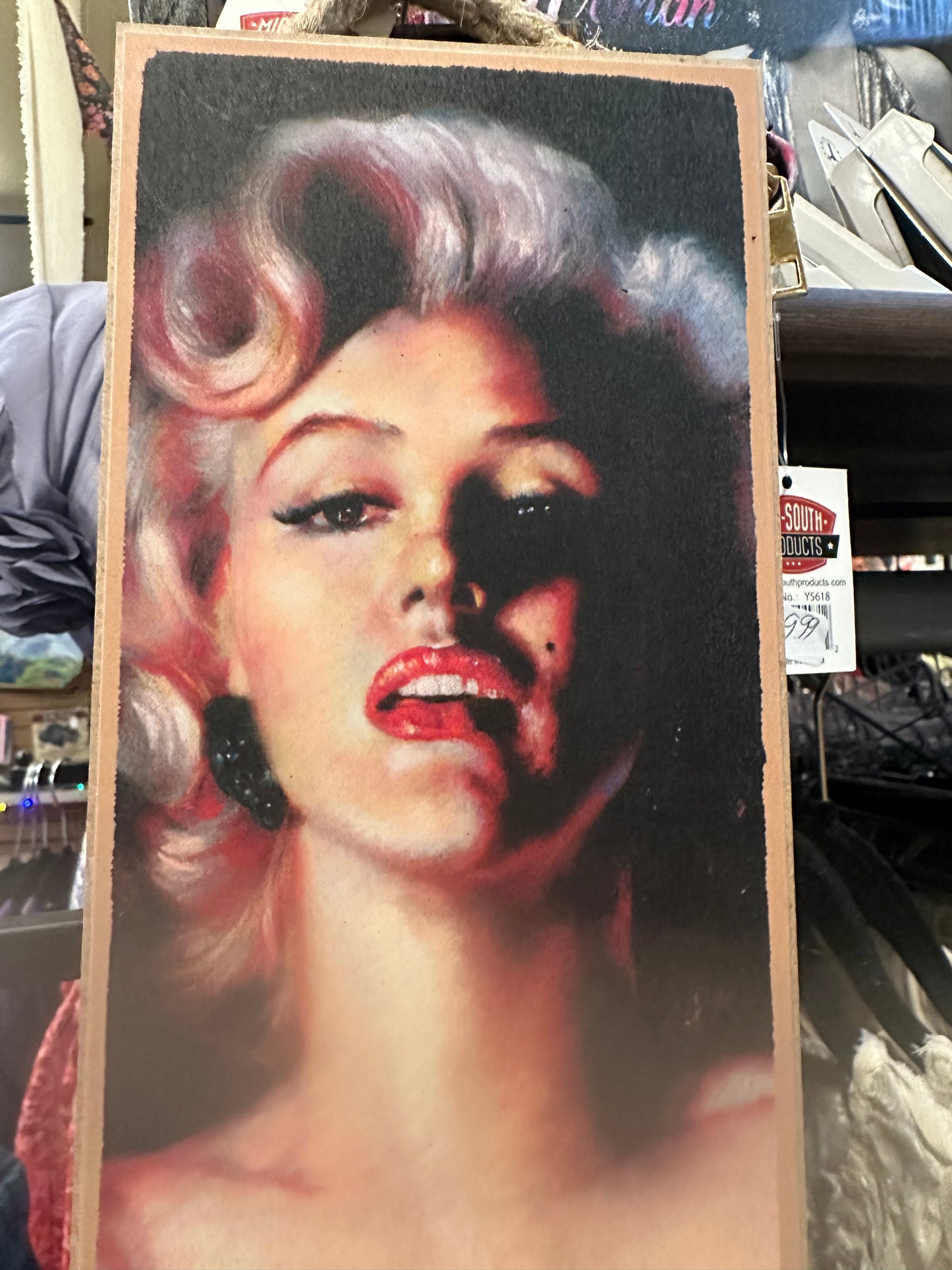 Marilyn Monroe Close Up Portrait Wood Plaque