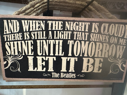 The Beatles “Let It Be” Lyrics Plaque”