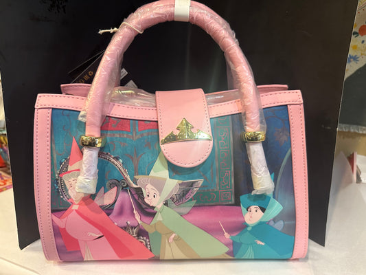 Pink Sleeping Beauty LoungeFly Crossbody Purse