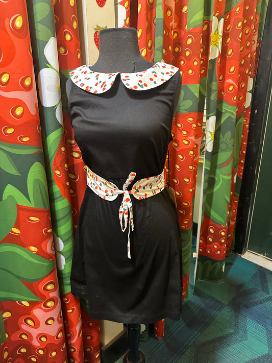 1960’s Black Dress with Cherry Collar & Belt Dress!