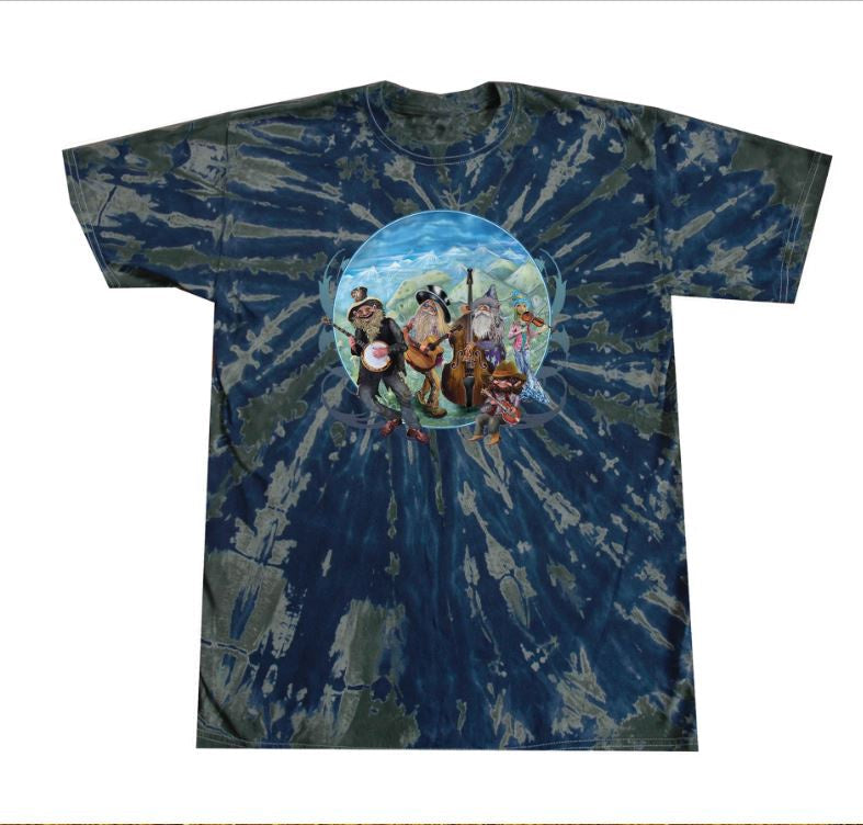 Bluegrass Gnome Band Tye Dye T shirt