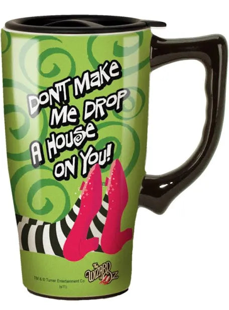 Wizard Of Oz “House Fell On The Witch” Green Travel Mug