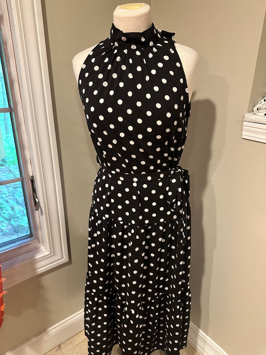 Classic & Contemporary Black Polka Dot Dress