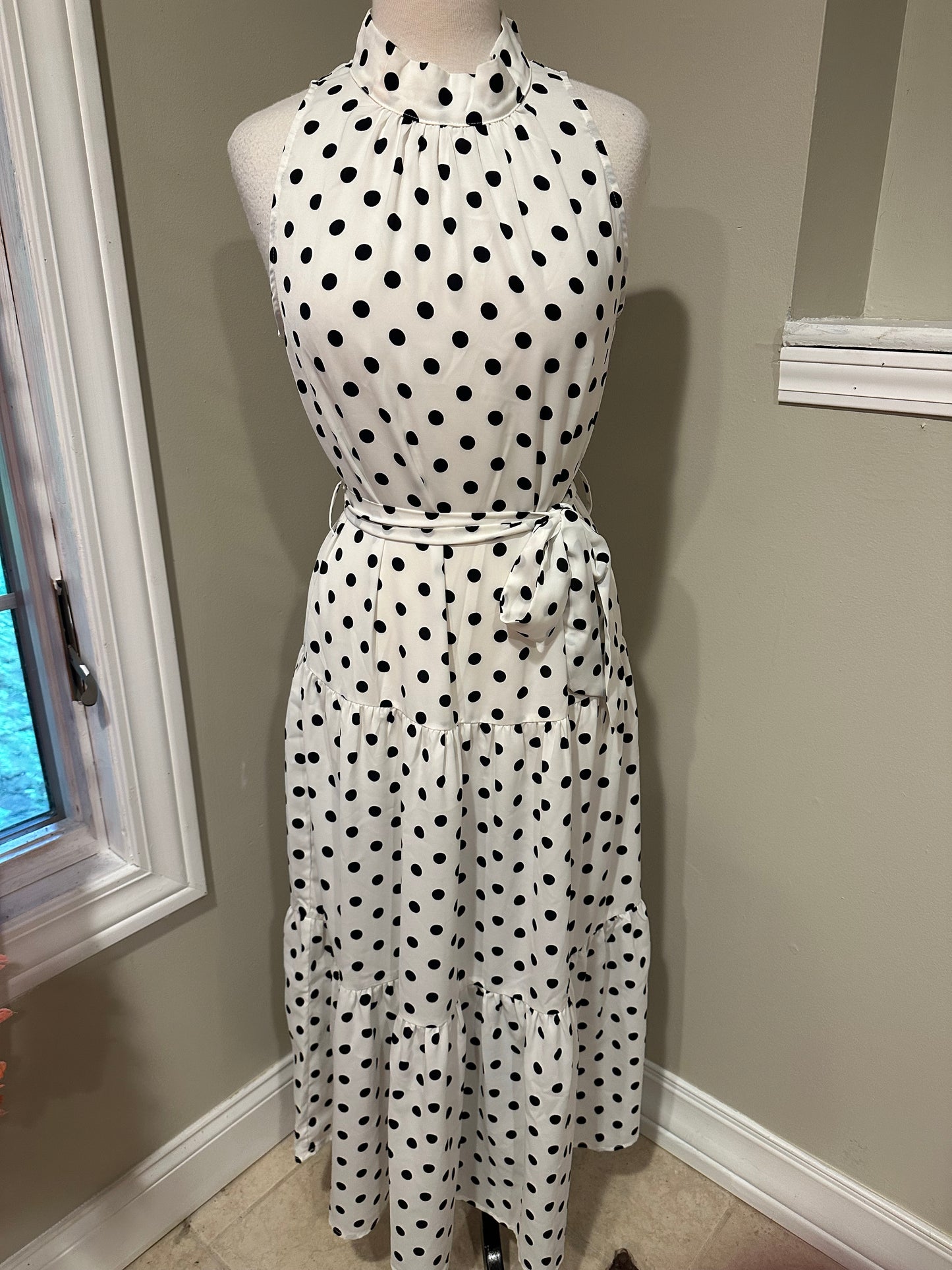 White & Black Polka Dot Dress