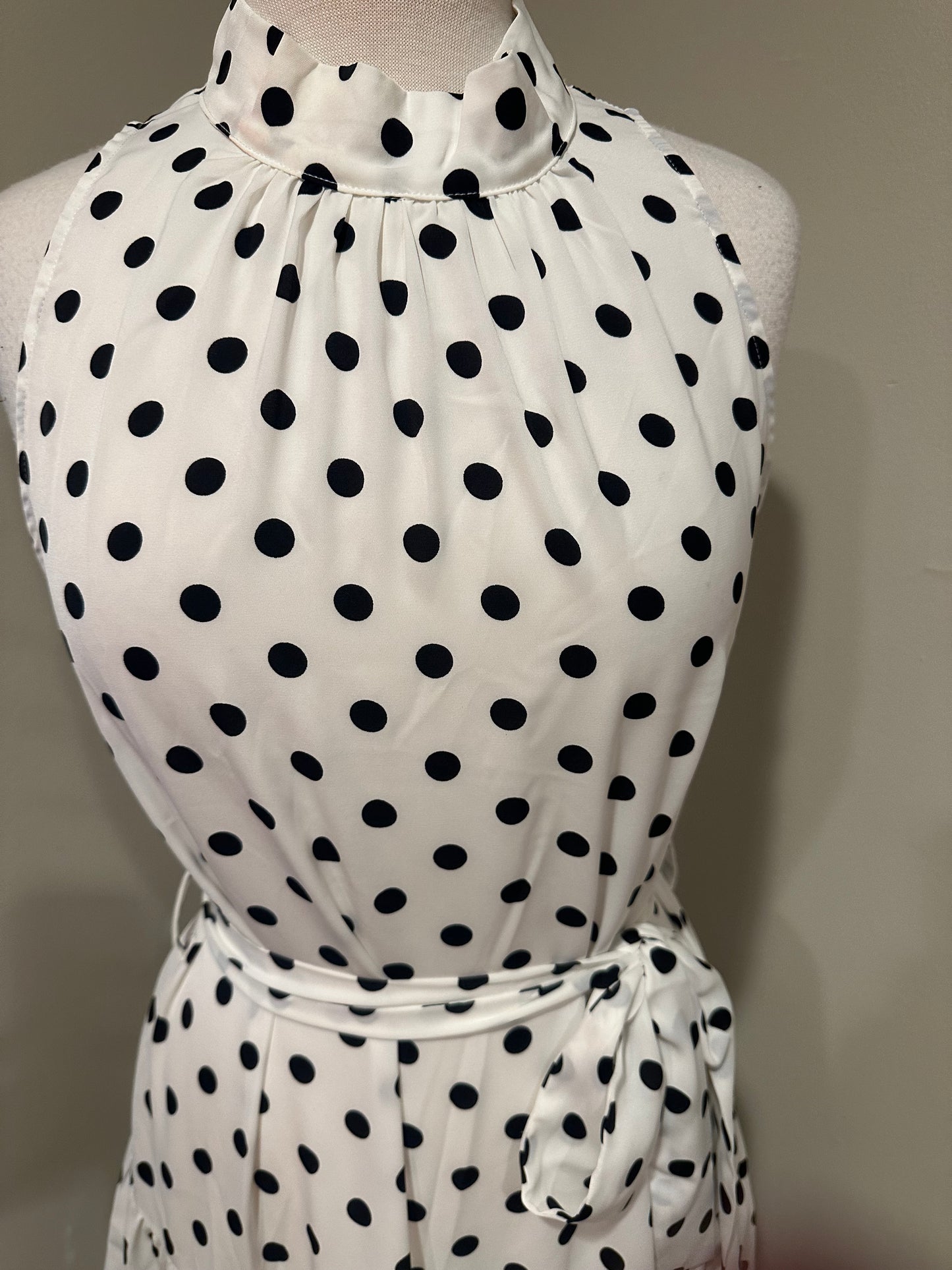 White & Black Polka Dot Dress