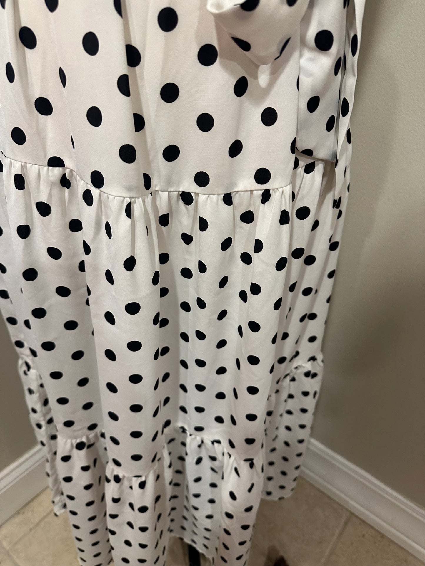 White & Black Polka Dot Dress