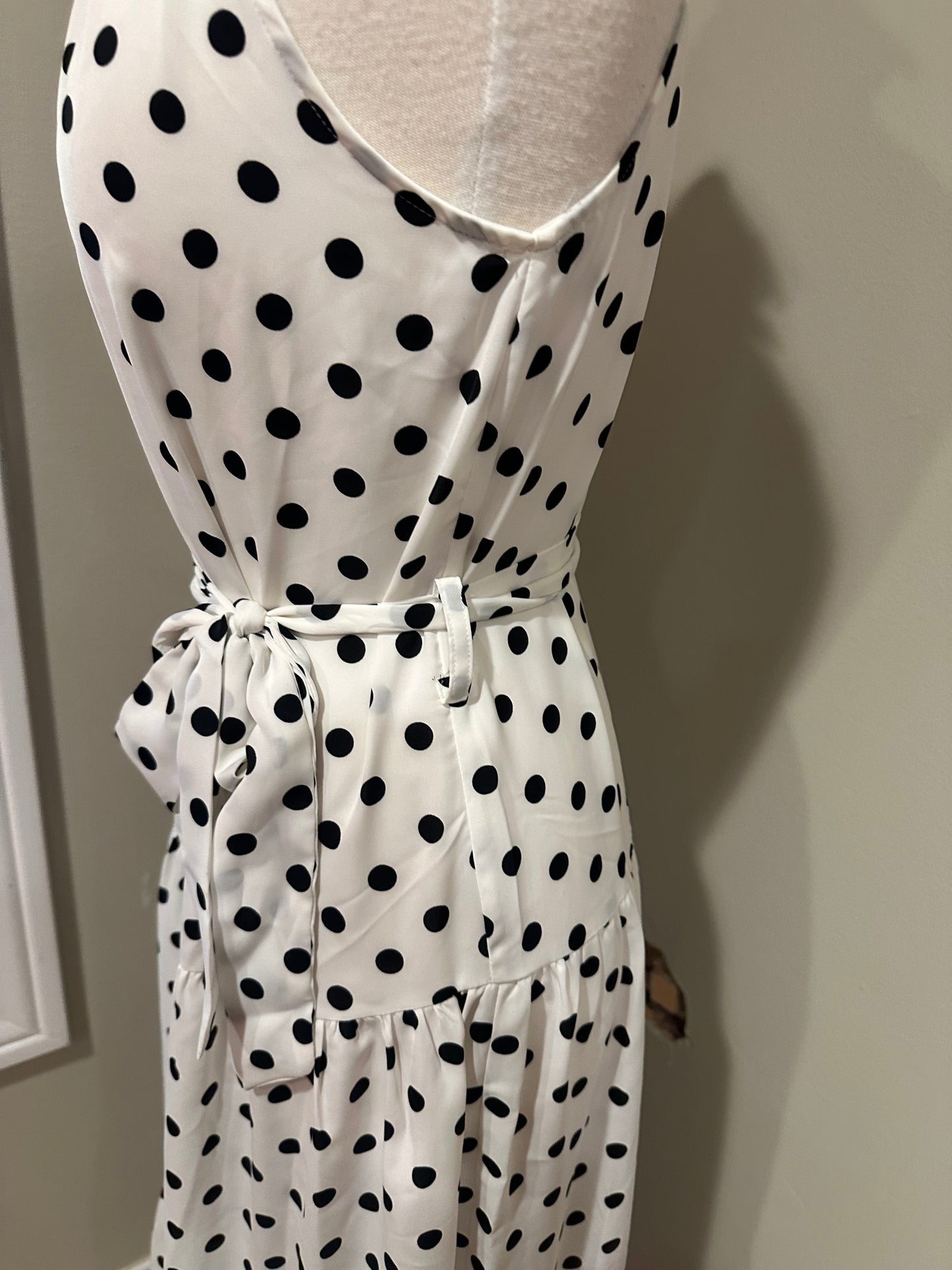 White & Black Polka Dot Dress