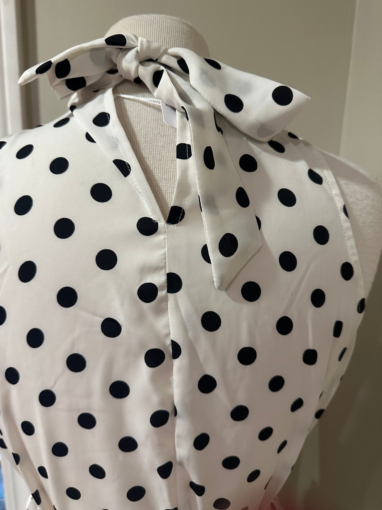 White & Black Polka Dot Dress