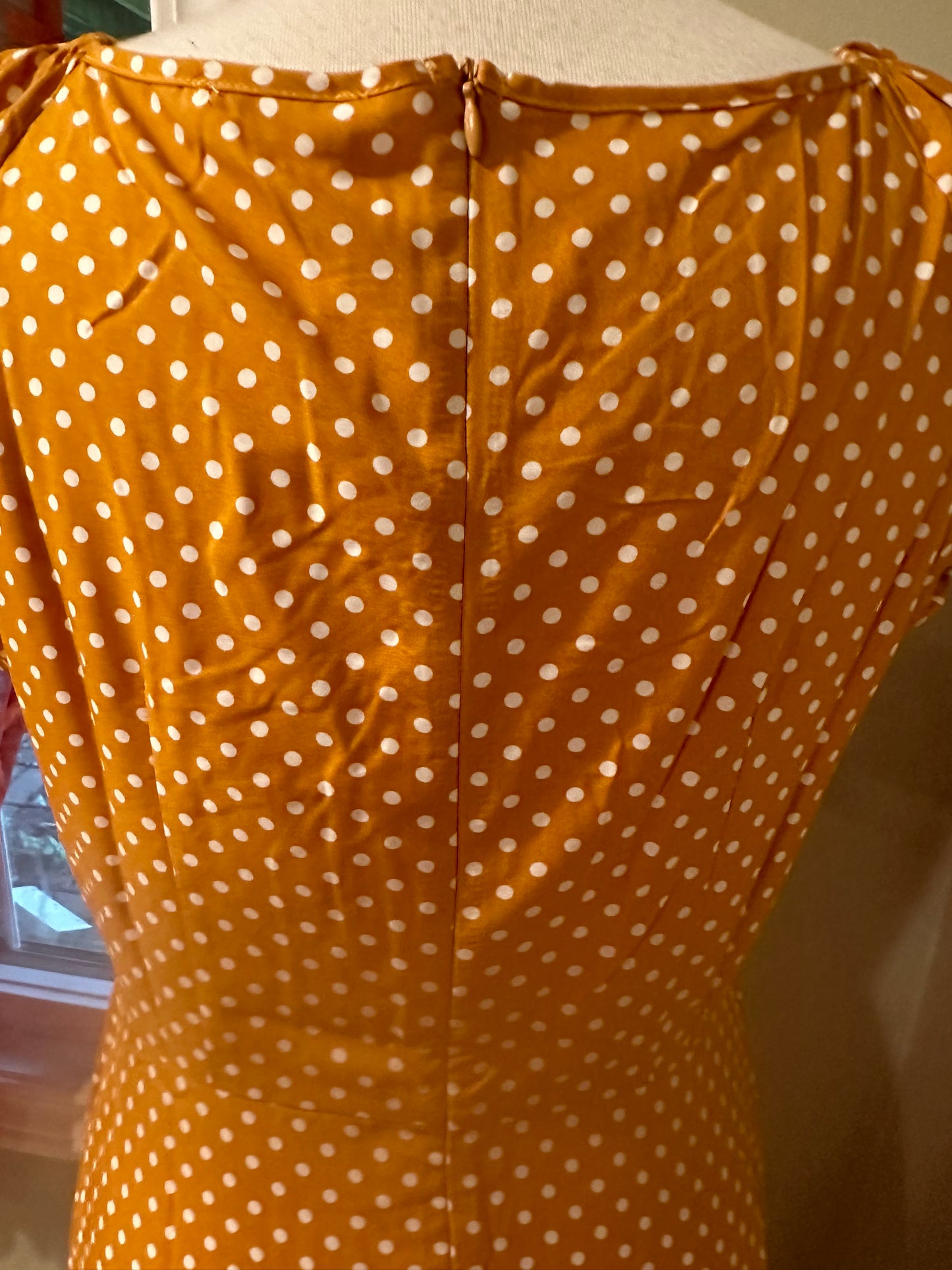 Vintage Style Yellow/Mustard Polka Dot Dress