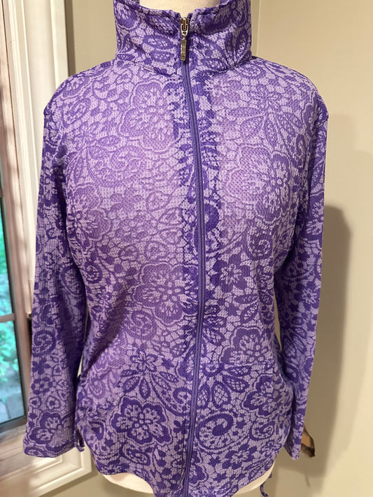 Violet Lace Imprint Side Cinched Jacket