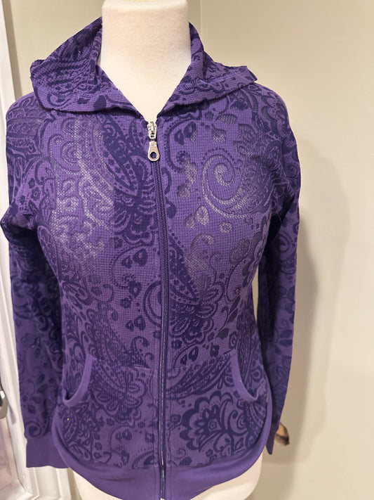 Pretty Purple Paisley- Imprint Jacket with Hood