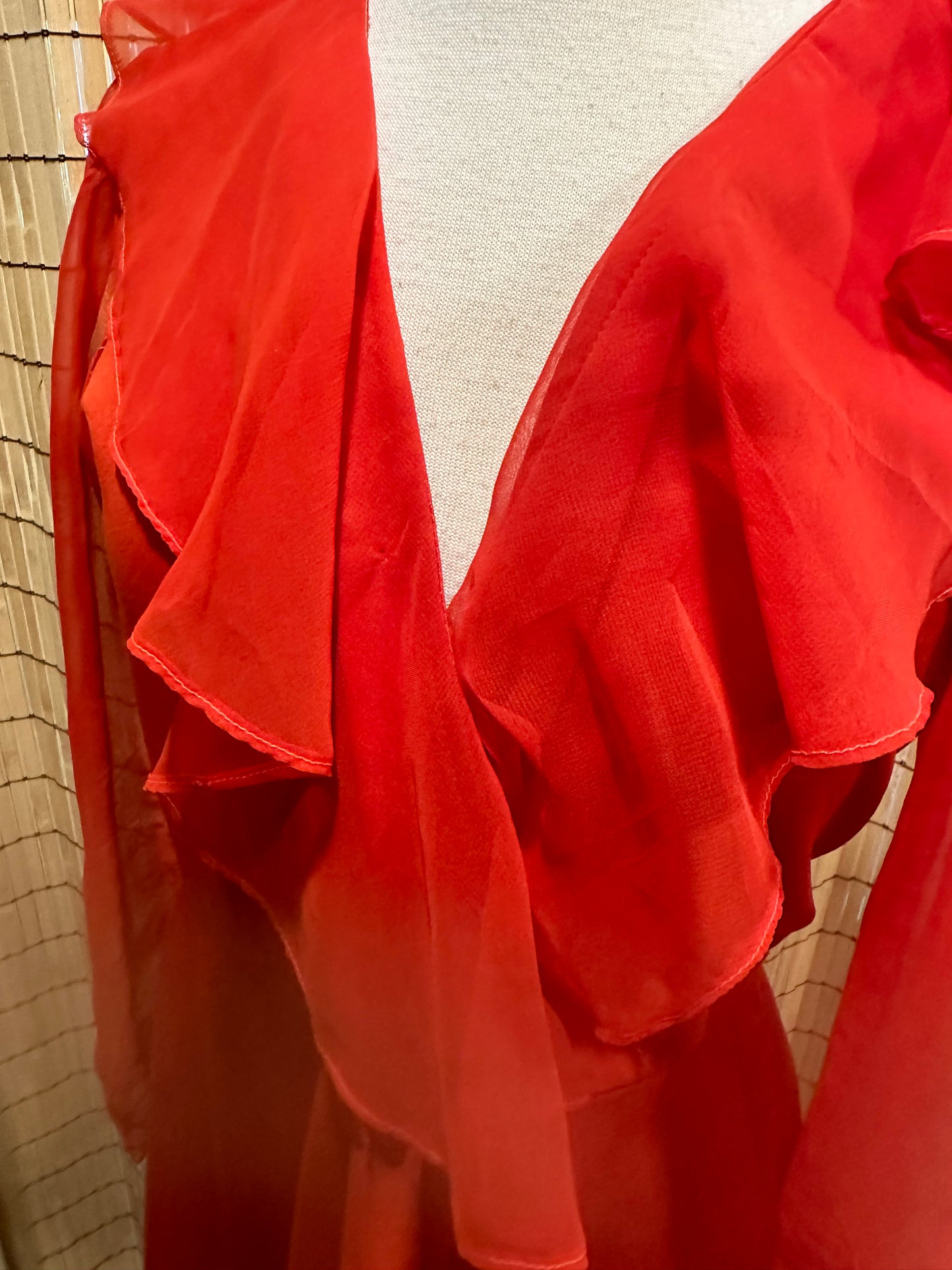 1960s Red Silky Dress