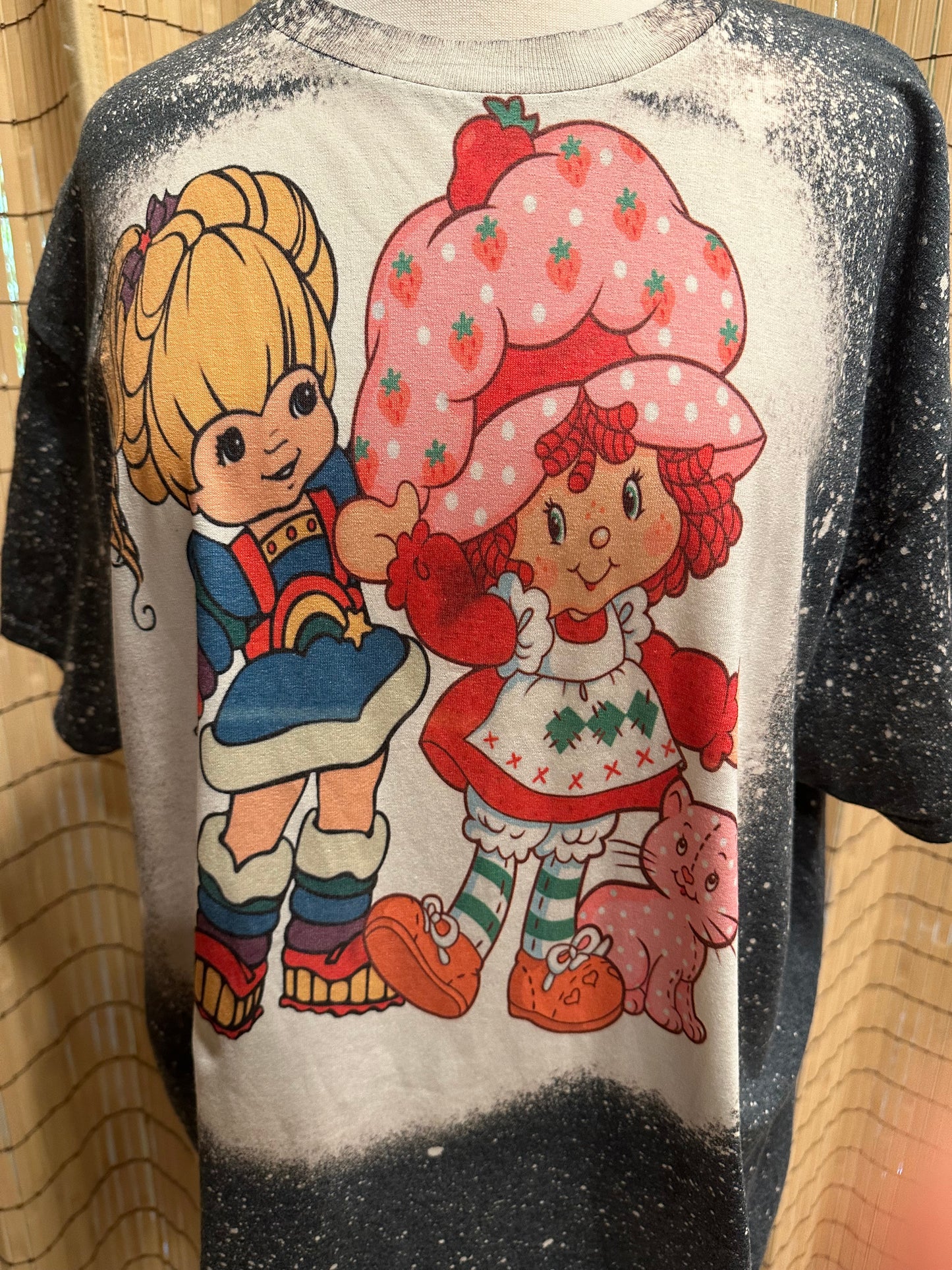 Retro 80’s Strawberry Shortcake-Rainbow Brite Custom Made T-Shirt!