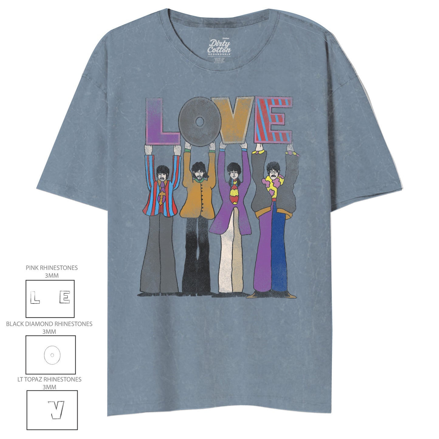 The Beatles W/ Bling Yellow Submarine (Blue Shadow Color)T shirt