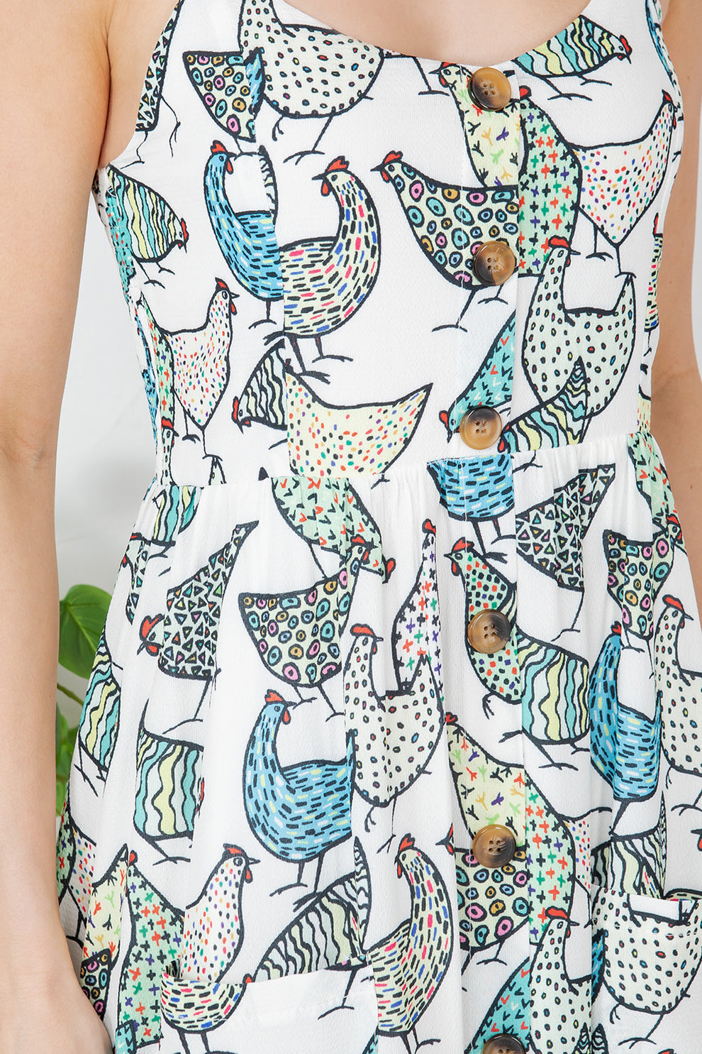 Colorful Charming Chicken Maxi Dress!