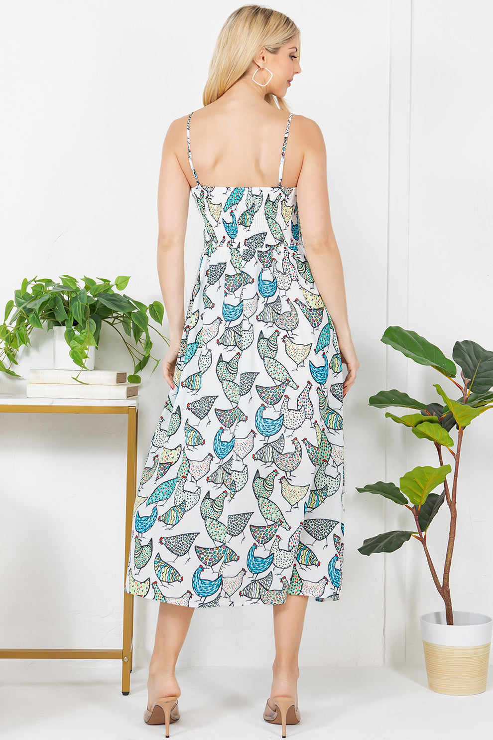Colorful Charming Chicken Maxi Dress!